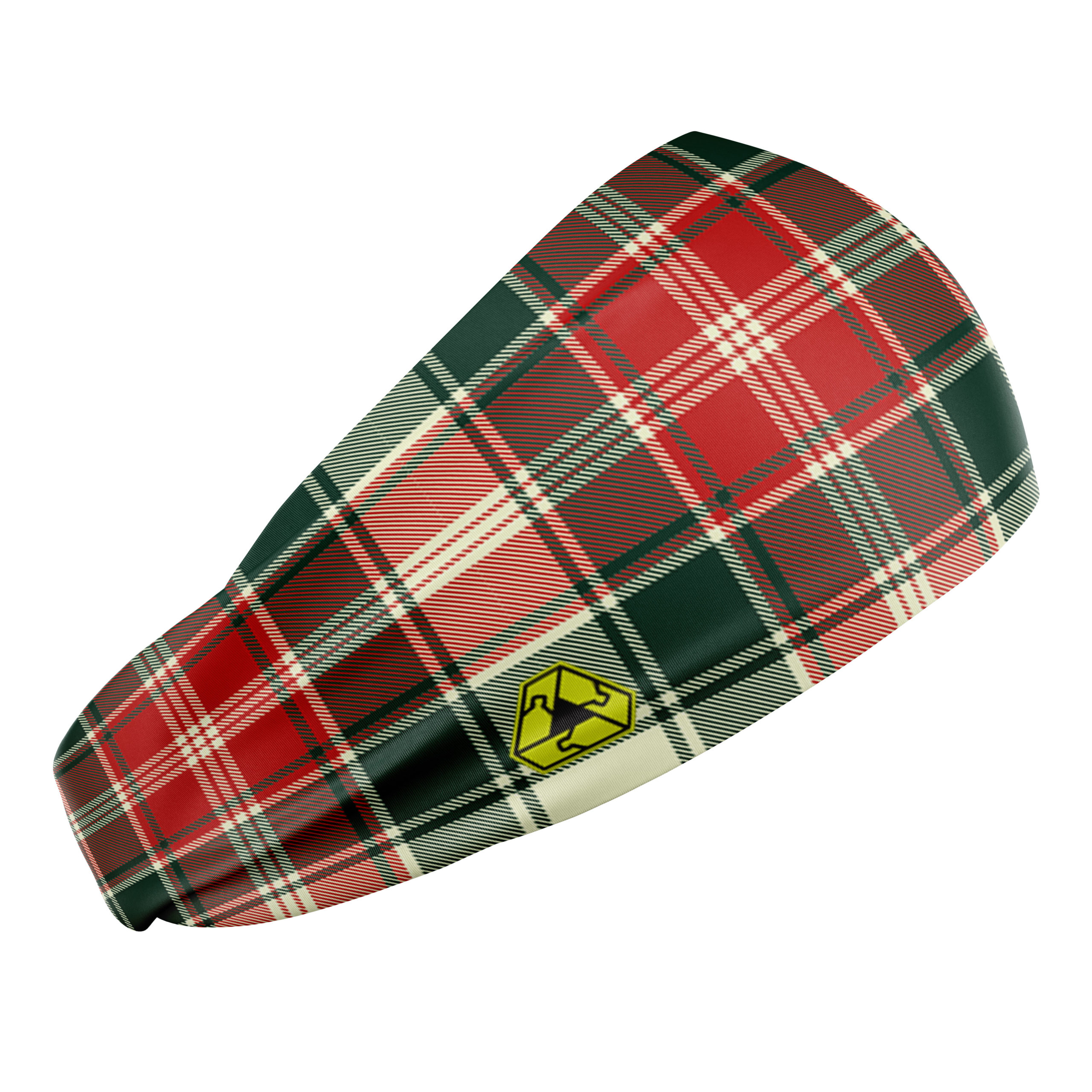Holiday Plaid Headband Recycled And Eco Friendly Dual Layer Protection